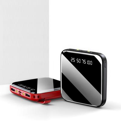 China Support Free Sample Portable Square Mini Slim Mobile Charger Powerbank Square Mirror Power Bank for sale