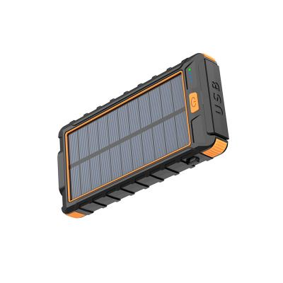 China Portable Outdoor Mobile Phone/Smart Phone Charger Powerbank Solar Power Fast Charging Bank 10000 Mah Waterproof Wireless Solar Panel Ipad/Camera/GPS for sale