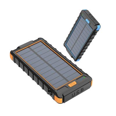 China Smart Phone/Ipad/Camera/GPS Factory Solar Power Bank 10000mAh Waterproof Solar Power Banks Double LED Torches and Compass Powerbank for sale