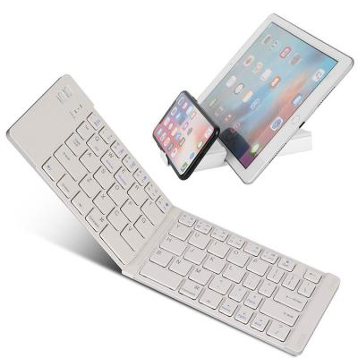 China Portable Mini Foldable Wireless BT Folding Wireless Rechargeable Keyboard BT Keyboard For iPad for sale