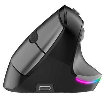 China 3D RGB Computer Mouse Ergonomic USB Vertical Wireless Mouse Rechargeable Mouse with Adjustable 5 DPI RGB LED Light for sale