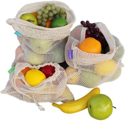 China Folding Reusable Eco - Friendly Polyester Vegetable Storage Fruit Net Mesh Bag for sale