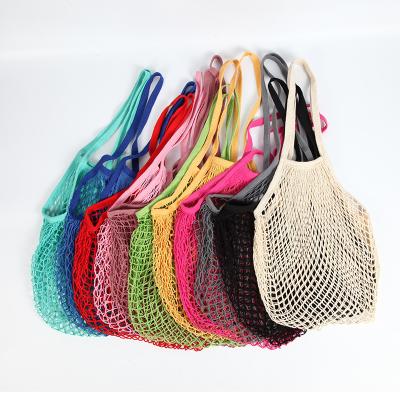 China Handled Custom Design Eco Friendly Organic Washable Reusable Cotton Mesh Shopping Bag for sale