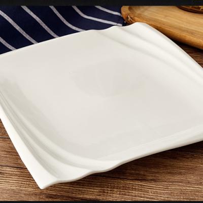 China Sustainable European Style Custom Ceramic Dinnerware Square Dish Ceramic Dinner Plate Set for sale