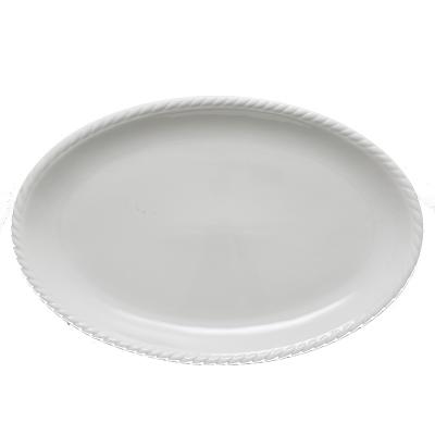 China Sustainable Wholesale Luxury Ceramic Splice Oval Dish White Ceramic Dinner Set Dish for sale