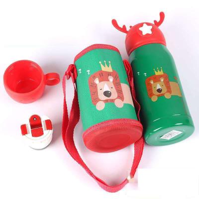 China PORTABLE New Cute Kid Stainless Steel Cartoon With Cup Cover Metal Thermal Mugs for sale