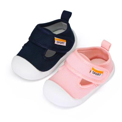 China New Arrival Flat Baby Casual Sports Shoes Mesh Rubber Sole Kids Shoes Breathable Dark Blue Or Pink 2021 for sale