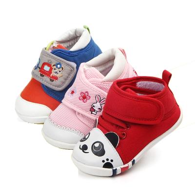 China Cotton Fabric Sole Walking Shoes Kids Unisex Prewalker Shoes 6months Hard Baby Shoes -24 Months for sale