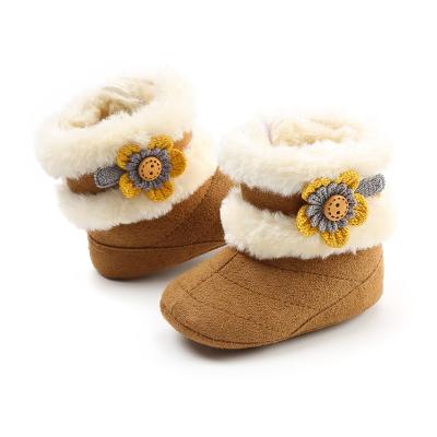 China Large Thermal Snow Boots for First Walker Winter Warm Baby Boots with Flower for sale