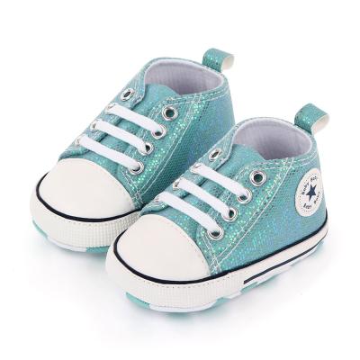 China New Arrival Flat Children Fashion Canvas Shoes Bling Bling Baby Casual Shoes for sale