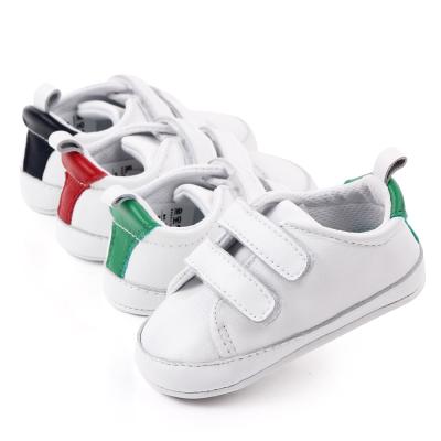 China Anti-odor High Quality White Sheepskin Baby Toddler Genuine Leather Shoes for sale