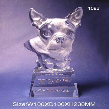 China China Crystal Animal Ornament Sculpture Glass Figurines Home Decoration for sale