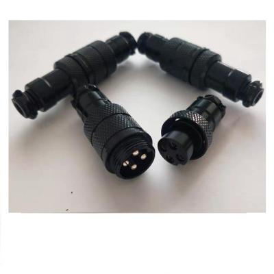 China Power GX16 4 pin aviation female cable connector gx16 4pin black connector for sale