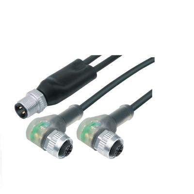 China Industrial Connectivity Y T Splitter Connector Cable m12 5 Pin Probe Actuator Distributor for sale