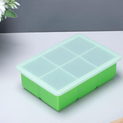 China Viable Hexagonal Food Grade Silicone Ice Tray Block Mold With Dust Cover Whiskey Ice Mold And Deodorizer Cooler for sale