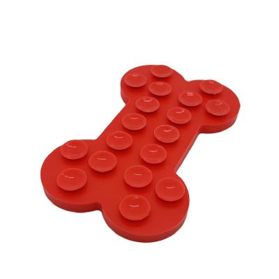 China Wholesale Hot Selling Stocked Amazon Pet Supplies Surgeon Licking Pad Silicone Bath Place Mat Slow Food Pad Dog Bone Around Lick Dish for sale