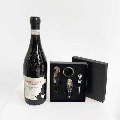 China Hot-selling Handmade Gift Box Red Wine Bottle Opener Set Seahorse Knife Bottle Opener Set Four-piece Stainless Steel Wine Pourer Gift Box for sale