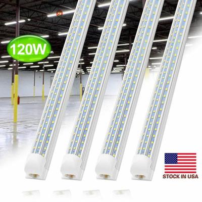 China 72W/96W/120W Warehouse V Shape 8 Feet Led Tubes Integrated Cooler Door Light , Double Row Dimmable LED Linkable Store LED Light Fxiture for sale