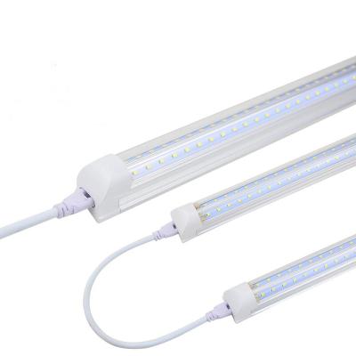 China Linkable 8feet 2.4m V-shaped door led tubes T8 integrated led tubes double sides led lights 72W SLTL072 for sale