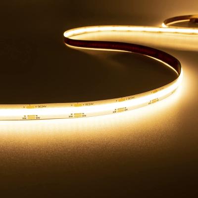 China Hotel 24V cob led strip lights custom cuttable smd neon IP20/65 outdoor waterproof 5m CRI 90 cob RGB led strip light linear light for sale