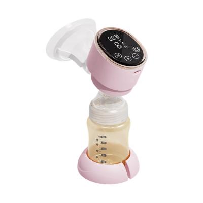 China BPA design high-end intelligent electric radio free drive portable breast pump for women with pattern printing small bottle in 310g for sale