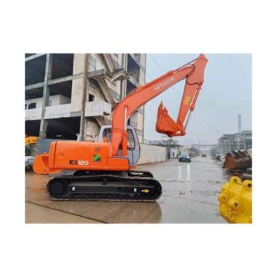 China Gebraucht EX120-3 EX120-5 Hitachi Midi Hydraulischer Bagger 60,4KW 12000 KG Maschinengewicht zu verkaufen