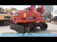 90% Original Doosan DH150 Excavator Used Doosan Wheel Excavator DH150W In South Korea