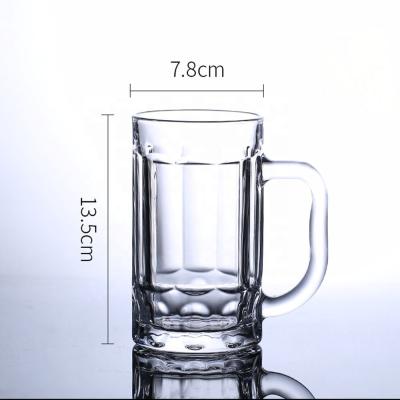 China Wholesale Clear Custom Printing Nordic Classic Logo Glass Beer Mug for sale