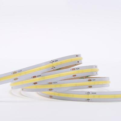 China Residential Dimmable 3000K CRI85 Flexible Warm White Under Cabinet Strip Light Bedroom COB LED Strip Ribbon for sale