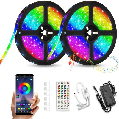 China IP65 10m 300 LEDs DC12V 40Keys RF Remote Waterproof Waterproof Bluetooth Control 5050 RGB Colorful Strip Light for sale