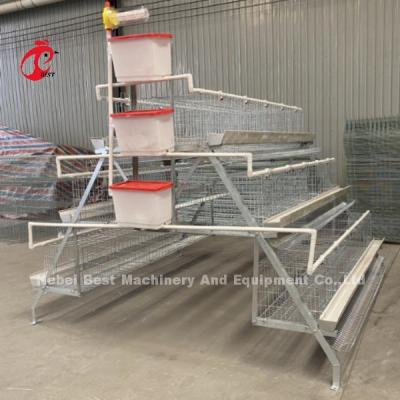 China Customized Galvanized Steel A Type Poultry Layer Cage For Point Of Lay Sandy zu verkaufen