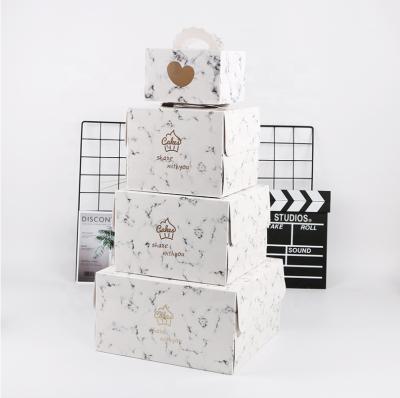 China Customized Design 10*10*6inch Recyclable Food Grade Packaging Rose Cardboard Cake Box For Cake Paper Box for sale