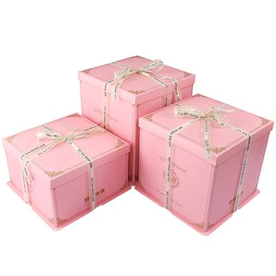 China Factory wholesale recyclable three-in-one tower the luxury color translucent cake box food packaging box for sale