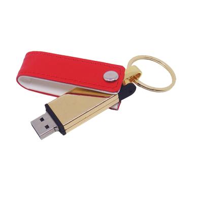 China Promotion\Business\School Case\Office Key Chain Swivel Leather USB Drive 8GB for sale