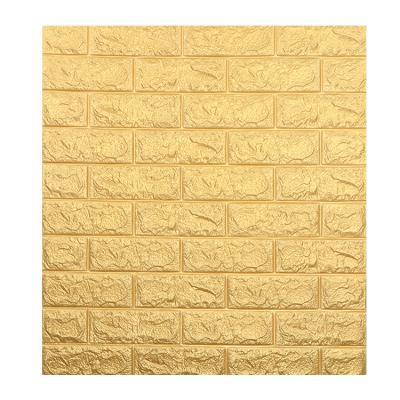 China Water Proof Moisture Proof Self Adhesive Foam Pe Foam 3D Wall Background Wall Sticker For Bathroom Brick Wallpaper for sale