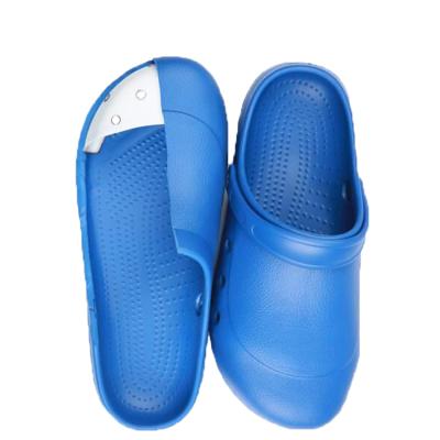 China CE SB SRC Summer Waterproof Blue Foam Clog Unisex EVA Plastic Toe Safety Kitchen Shoes for sale