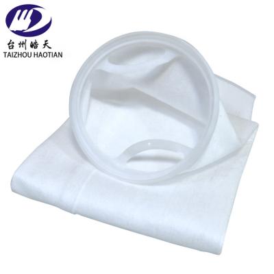 China Filter 100 Micron 150 Micron 200 Micron Polyester/PE Liquid Filter Cloth Bag With Steel Ring For Water Filtration for sale