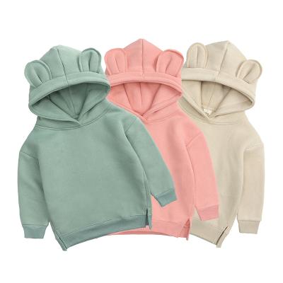 China Custom Misani Anti-wrinkle Children's Sweater OEM Logo Solid Color Cotton Fleece Hooded Hoodie For Kids for sale