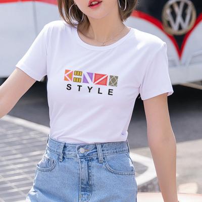 China Anti-Wrinkle Misani Newcomers Spring Print T-shirts Summer Clothes Casual Lady T Shirt Women O-neck Tops Tee for sale