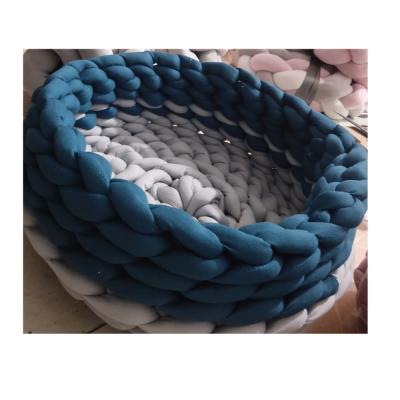 China D60cm 14 Colors Min 1pc Polyester Faux Cotton Machine Washable 100% Viable Tube Hand Knit Nest Pet Accessories Cat Dog Product Home PED for sale