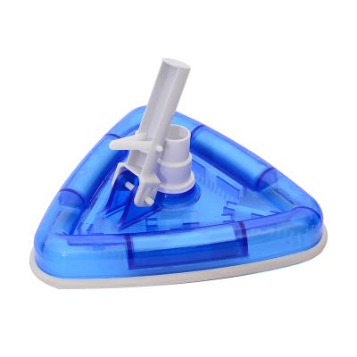 China Stainless Steel/PVC Accessories Deluxe Transparent Triangular Cleaning Pool Brush For Above Ground And Inground Swimming Pools for sale