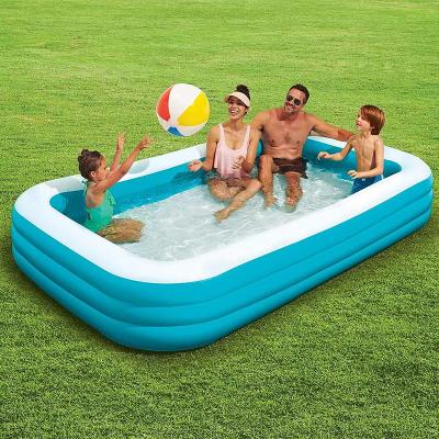 China Customized Swimming Pools Recycle PVC Backyard Safe Square Piscina Alberca Small Summer Kids Quick Freeze Water Fill Pool With Inflatable Slide for sale