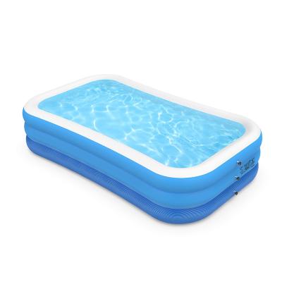 China Customized OEM 1pcs Logo Custom 3 Tier Alberca Picina PVC Kids Child Swimming Pools Pets Outdoor Rectangular Inflatable Pool Float Park Party for sale