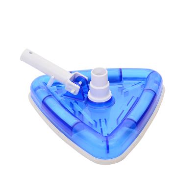 China OEM Stainless Steel/PVC Cast Iron Swimming Accessories Pool Wall Cleaning Brush Vacuum Stainless Triangular Luxury Transparent Weighted Head For Inground for sale