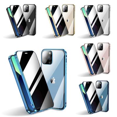 China Shockproof Shockproof Transparent Clear  metal Magnet Phone Case For Magsafeing Case For iPhone 13 14 Mini Max for sale