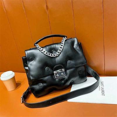 China New fashion autumn and winter style space cotton down messenger bags shoulder bag fashion cotton handbag women's clothing casual bag for sale