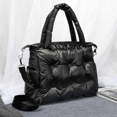 China New Fashion Winter Space Ball Handbag Woman Casual Designer Bags Down Feather Padded Lady Shoulder Bag Bolsas Women Purses and Handbags for sale