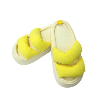 China 2022 Fashion Trend Women's Summer Non-slip Home Slippers Women Indoor Breathable Canvas Slippers Women's Non-slip Home Slippers for sale