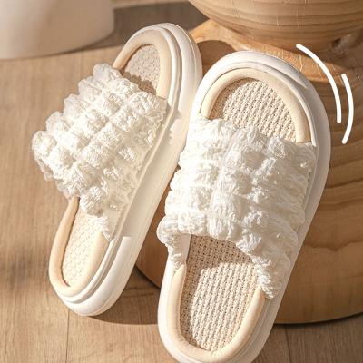 China Cotton Home Indoor Floor Summer Fashion Trend Slippers Zipper Household Ladies Slippers Non-slip Thick Unique Sandals for sale