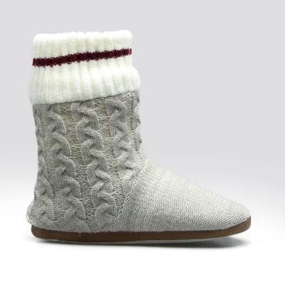 China Anti-slippery Winter Warm Fur Coating Knit Indoor Winter Long Snow Boots For Women for sale